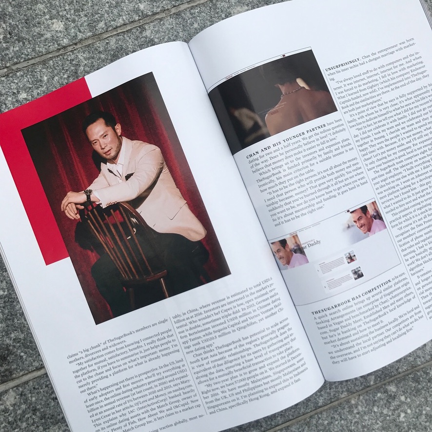 Magazine article featuring Chan Eu Boon with full-page portrait and editorial write-up.